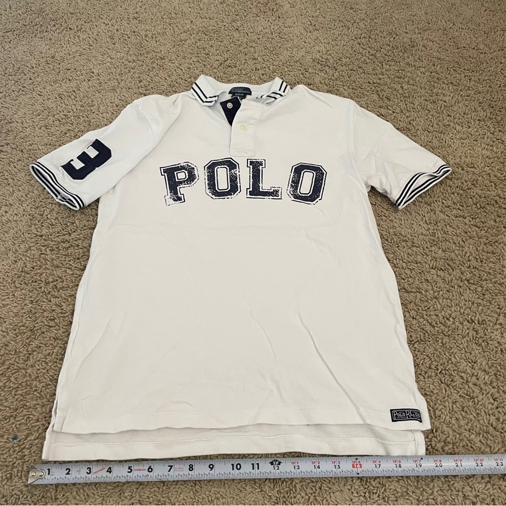 Polo by Ralph Lauren Cream Polo Shirt with Navy Accents